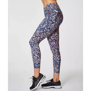 Sweaty Betty The Power 7/8 Yoga Leggings Pockets Pixelated Print Size Large